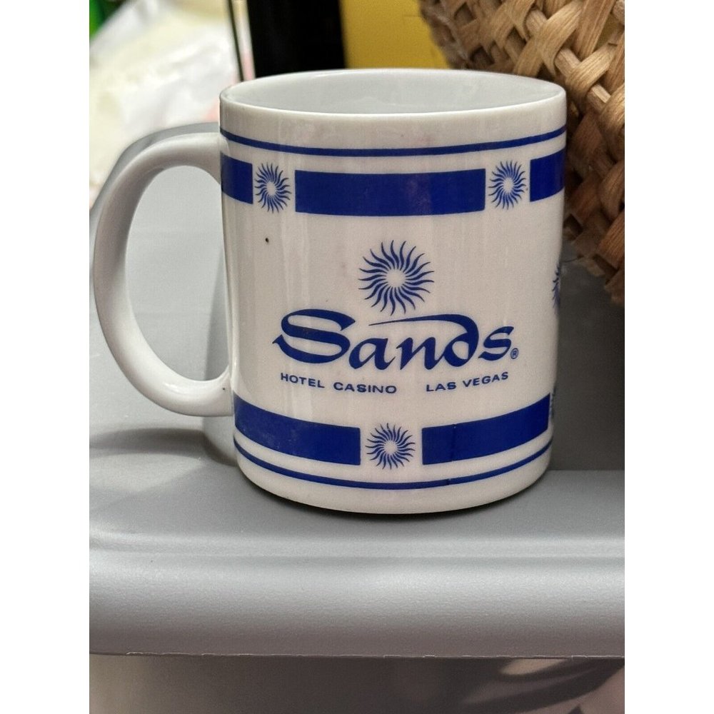SANDS HOTEL CASINO Las Vegas Royal Blue Logo Coffee Mug Cup